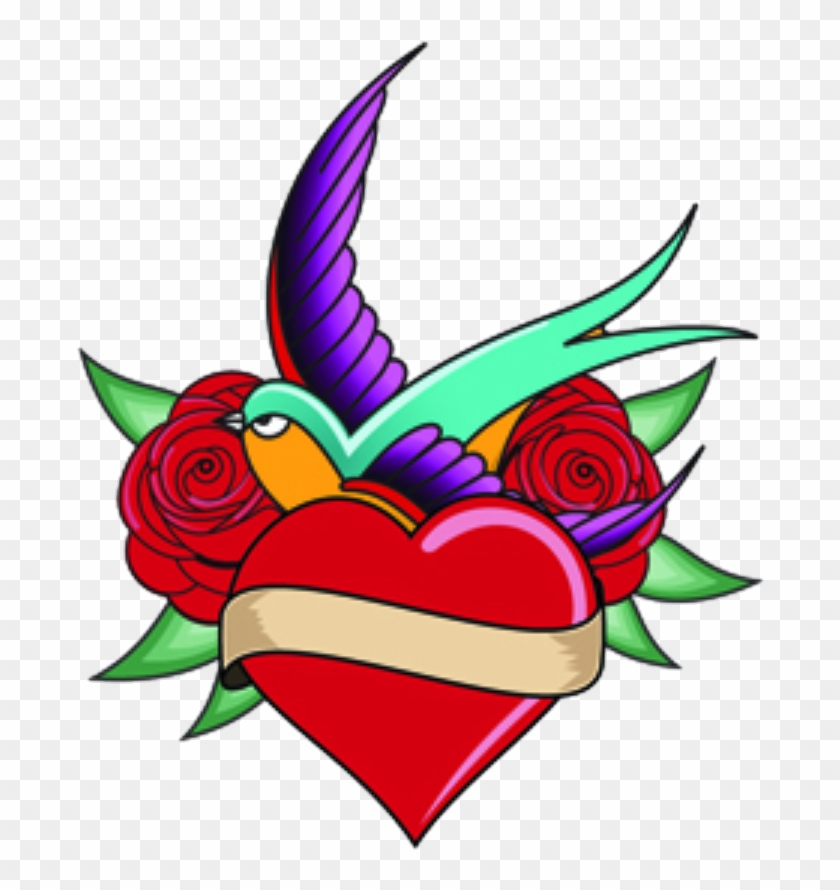 Swallow Hearts Heart Tattoos Tattoo - Illustration #1429561