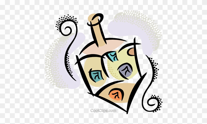 Spinning Dreidel Royalty Free Vector Clip Art Illustration - Dreidel #1429646