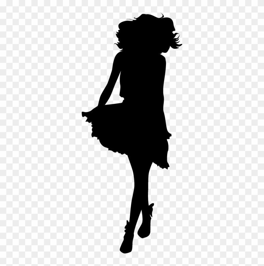 Woman Dress Silhouette Sticker - Girl Silhouette Vector #1429750