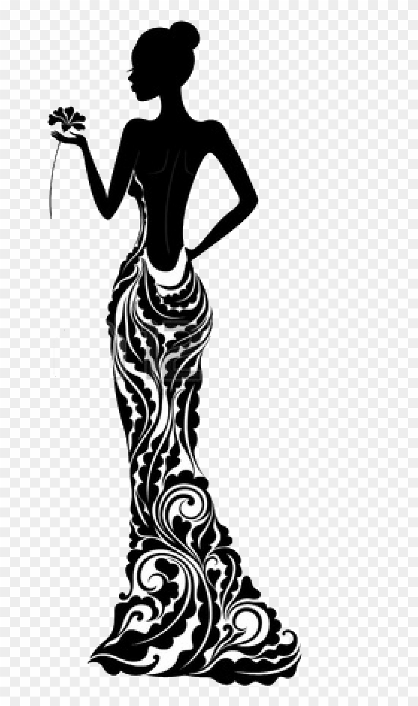 Dress Silhouette Fashion Stock Photography - Black Woman Silhouette Elegant #1429761
