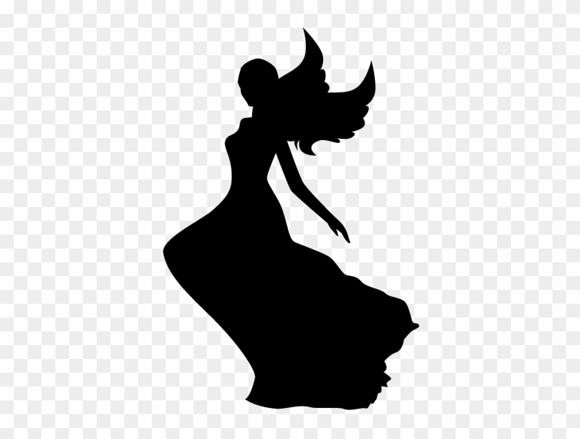 Kids Silhouette Fairy Dress Wall Sticker - Fairy Silhouette #1429768