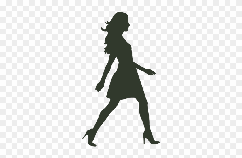 Woman In Dress Silhouette Png Clipart Library - Walking Girl Silhouette Png #1429782