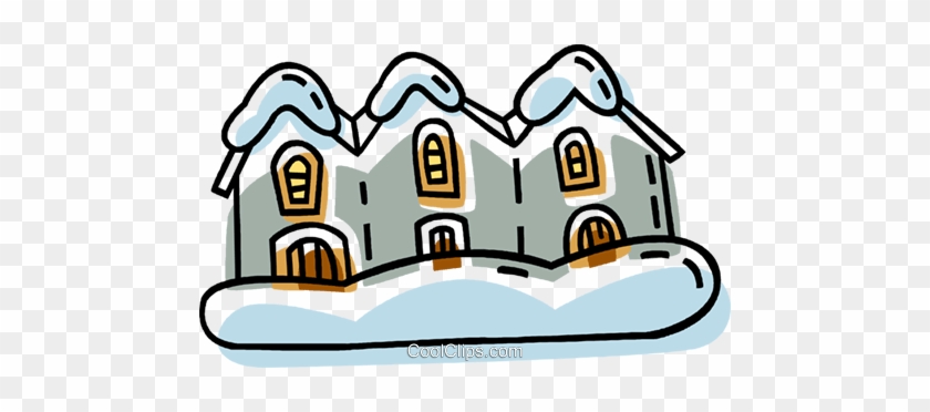 Houses In A Row After A Snow Fall Royalty Free Vector - House #1429835
