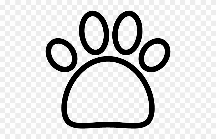 Dog Paw Outline Png Clip Art Free Stock - Dog Paw Icon White #1430385