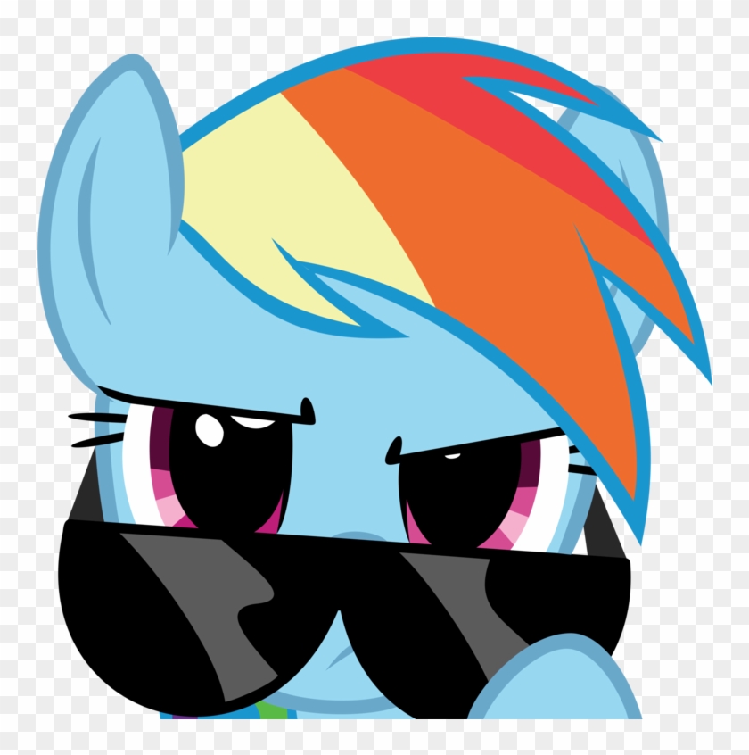 Artist Dasduriel Glasses Looking At You - Rainbow Dash With Shades #1430455