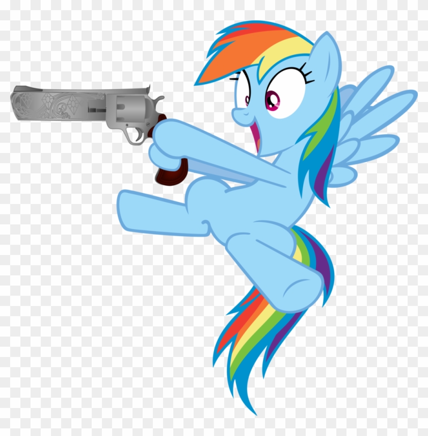 Megarainbowdash2000, Gun, Rainbow Dash, Safe, Simple - Mlp Cute Rainbow Dash #1430457
