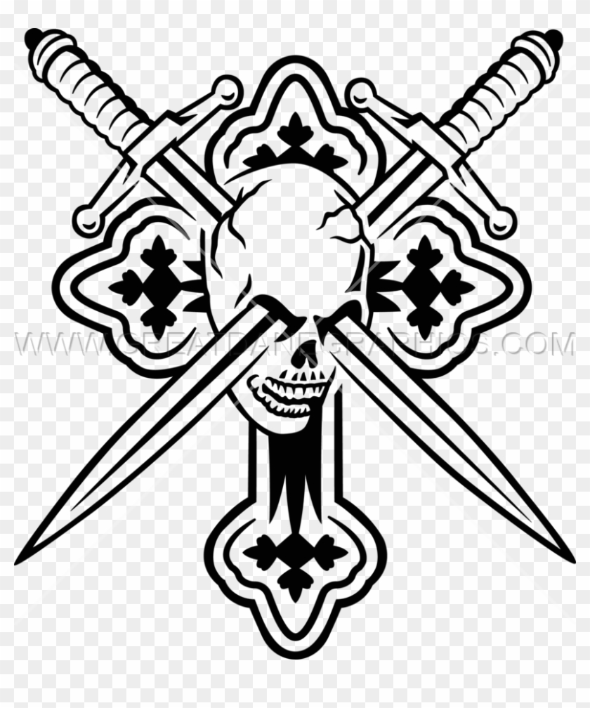 Skulls, Cross, Swords - Png Transparent Cross Sword #1430662