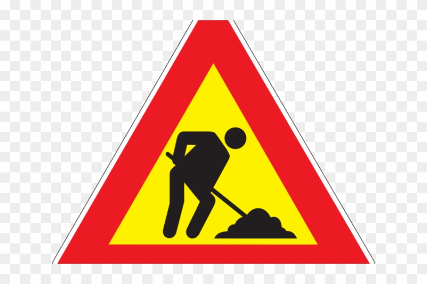 Symbol Clipart Construction - Right Bend Road Sign #1431060