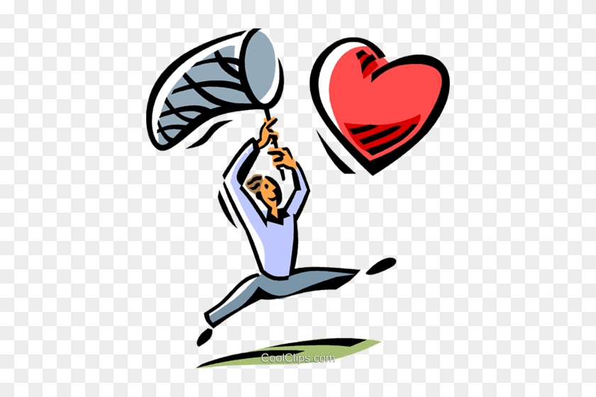 Person Trying To Catch Heart Royalty Free Vector Clip - Catch Heart #1431260