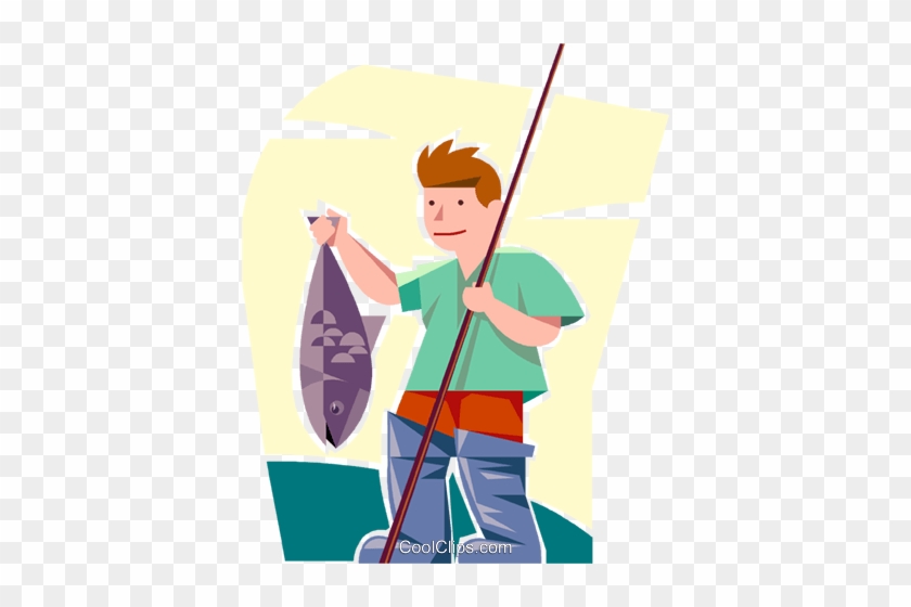 Fisherman With His Catch Royalty Free Vector Clip Art - Illustration #1431280