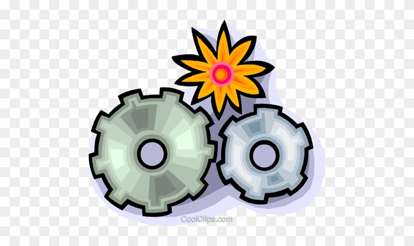 Gears Of Progress And Nature Royalty Free Vector Clip - Illustration #1431475