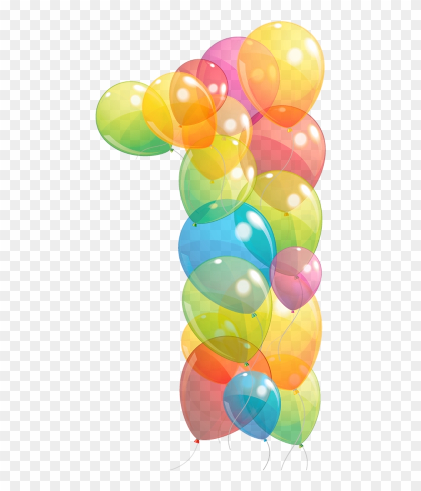 Numbers ‿✿⁀ Balloon Box, Birthday Clips, Number One, - Transparent Transparent Background Balloons Png #1431513