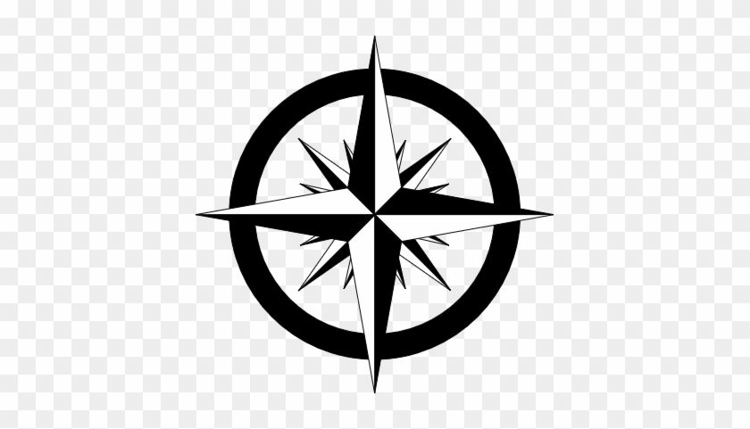 The News Navigator - Compass Rose Black And White #1431626
