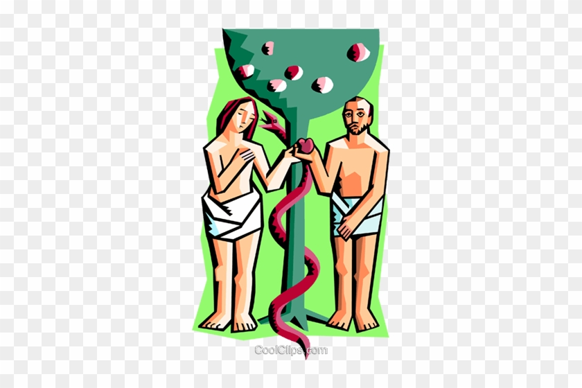 Adam And Eve Royalty Free Vector Clip Art Illustration - Clipart Adam...