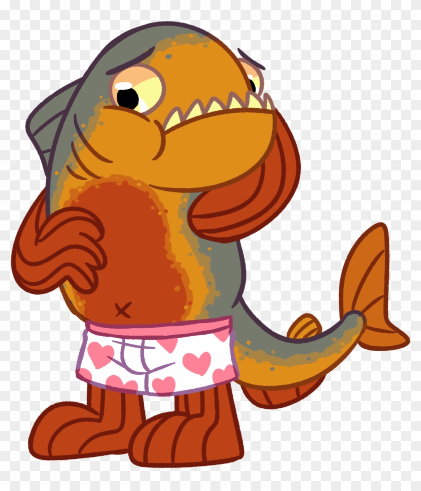 Chubby Piranha In Boxers - Cartoon #1431792
