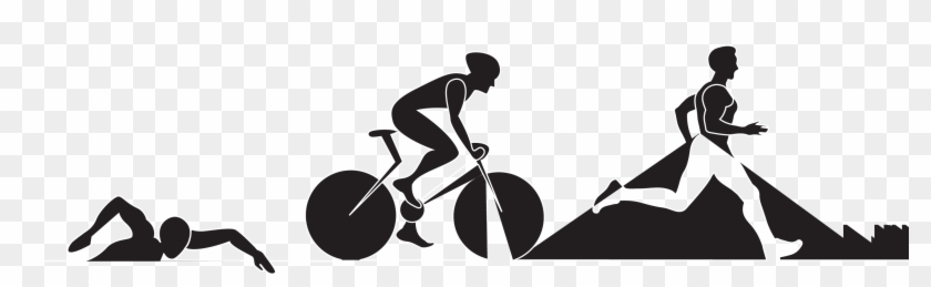 Rider Clipart Bike Rally - Swim Bike Run Silhouette #1431966