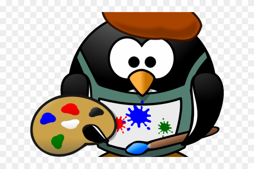 Penguin Clipart Artist - Paint Palette Clipart #1432008