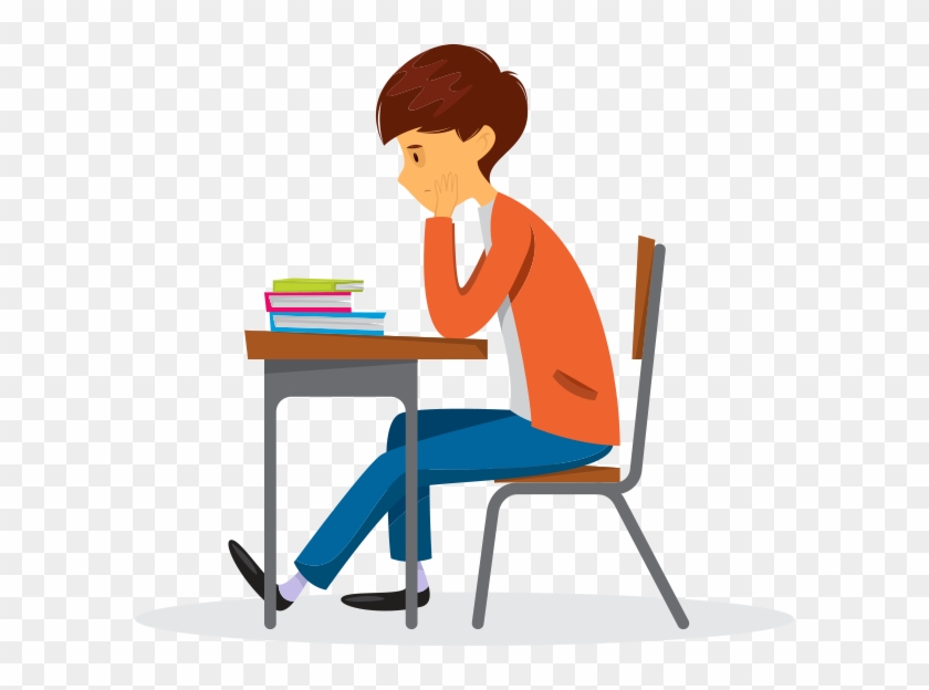 How To Help Your Students Find And Maintain Enthusiasm - Cartoon Students  Sitting At Desk - Free Transparent PNG Clipart Images Download