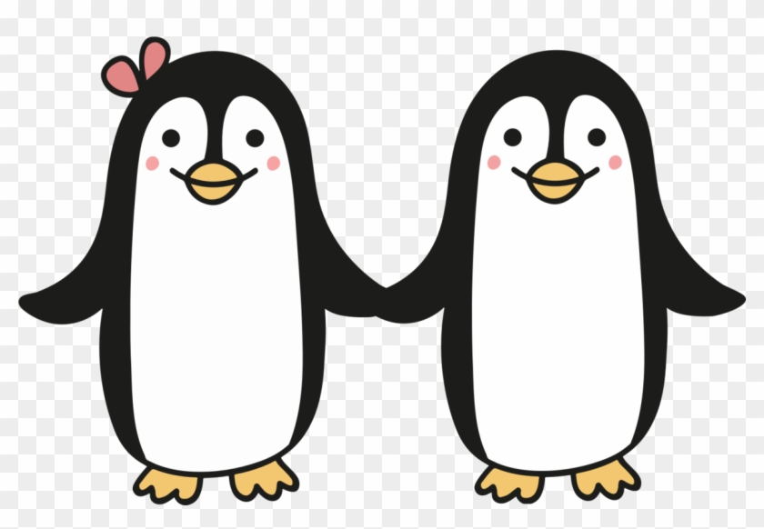 Penguin T-shirt Drawing Cuteness Love - Penguin Couple Clipart #1432301