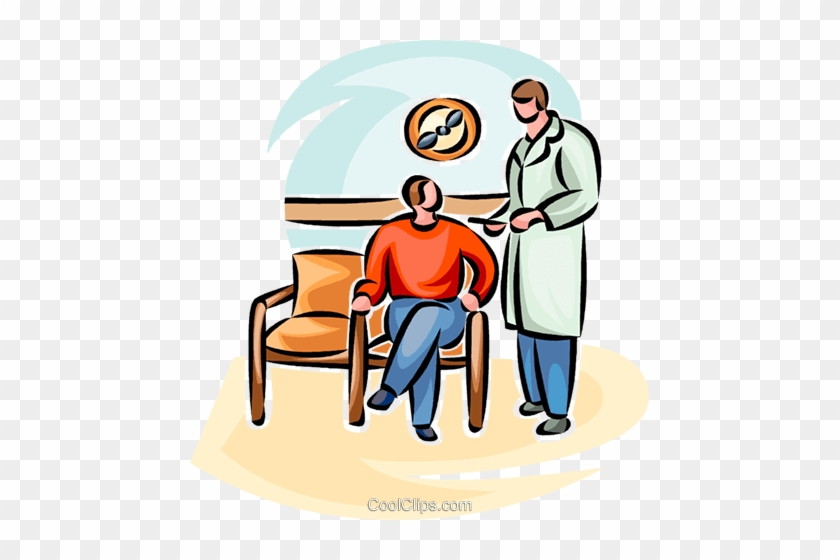 Doctor Talking To A Patient Royalty Free Vector Clip - Sitting #1432351
