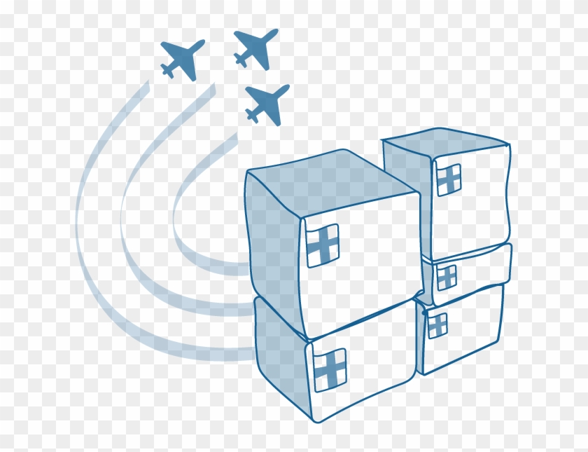 An Illustration Of A Stack Of Boxes Marked With A Hospital - Hospital #1432462