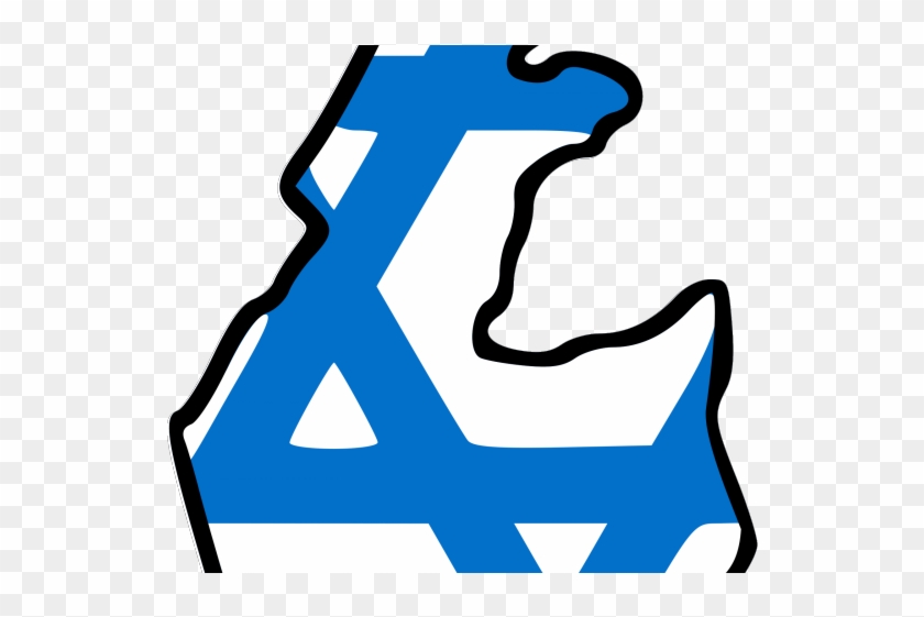 Map Clipart Israel - Israel Flag Map #1432520