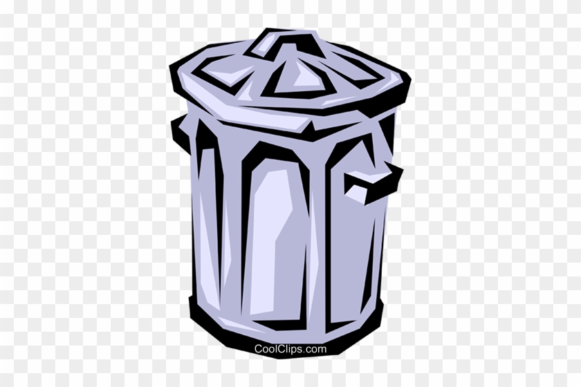 Garbage Can Royalty Free Vector Clip Art Illustration - Trash Can Clip Art #1432875