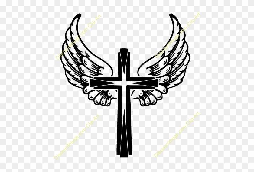 Cross With Wings Clipart - Wings On A Cross #1433083