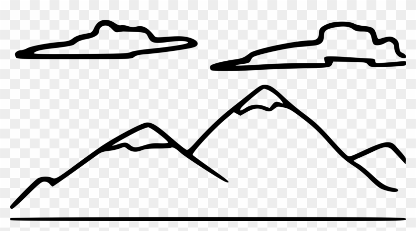 Moutain Drawing - Clip Art Mountain Black And White #1433158