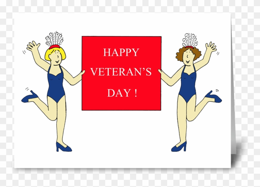 Burlesque Veteran's Day Greeting Card - Veterans Day Cartoon Burlesque Ladies. Card #1433427