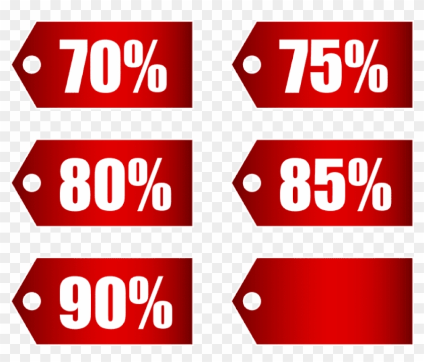 Red Discount Tags Set Part 3 Transparent Png Image - 70 Discount Png Tag #1433490