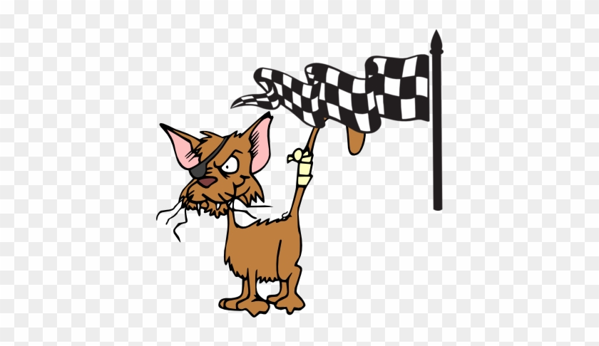 Angry Cat Checkered Flag Clipart - Stray Cat Clip Art #1433727