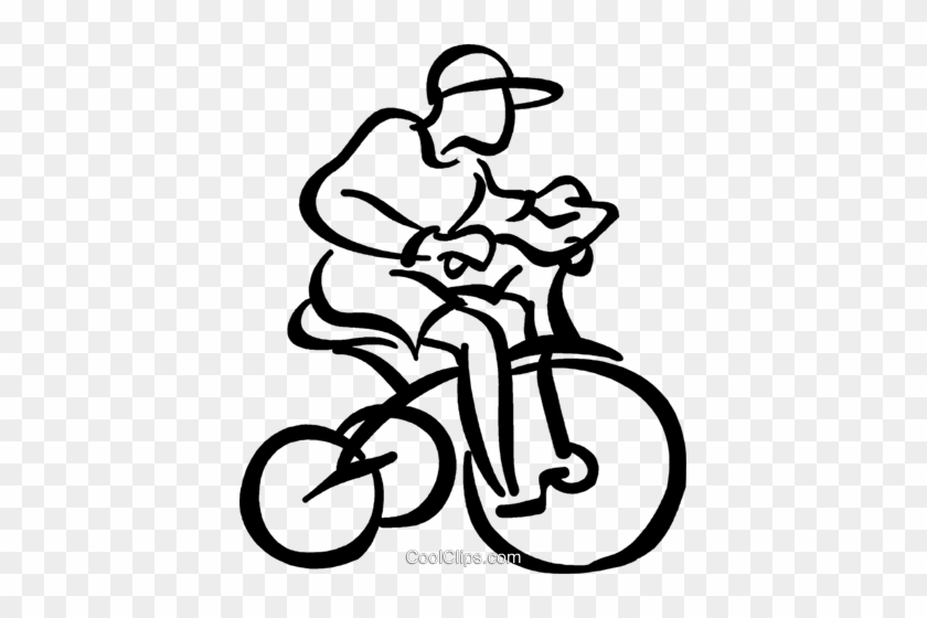 Boy Riding His Bike Royalty Free Vector Clip Art Illustration - Rajd Rowerowy #1433748