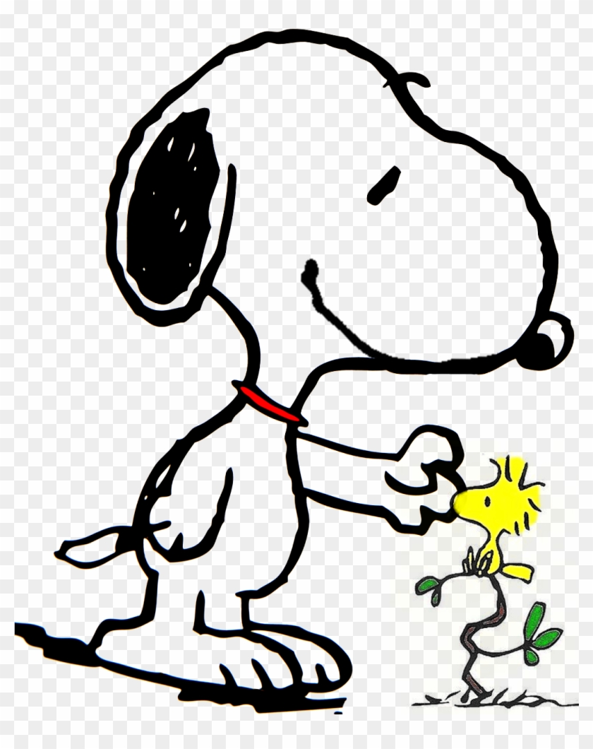 Snoopy Doing Affection For His Little Friend Woods - Snoopy And Woodstock Crying #222786