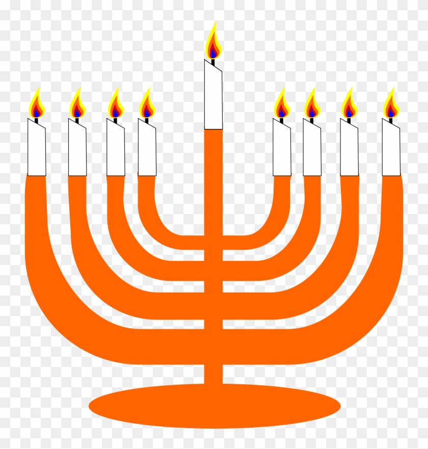 Simple Menorah For Hanukkah With Shamash - Menorah Clip Art #223039