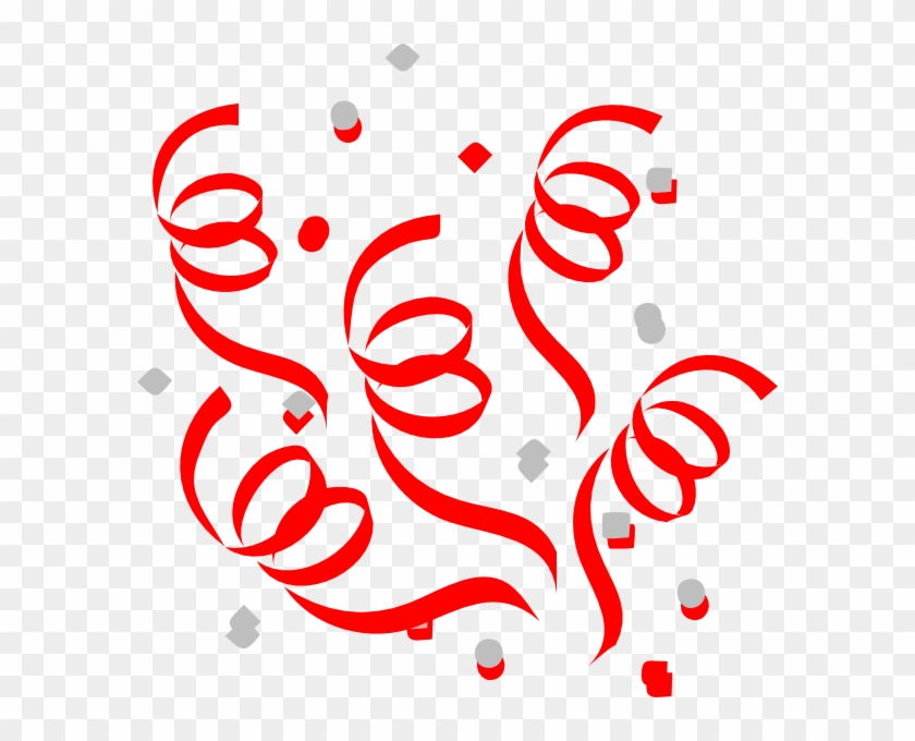 Red Confetti Explosion Clip Art - Streamers Clip Art #223065