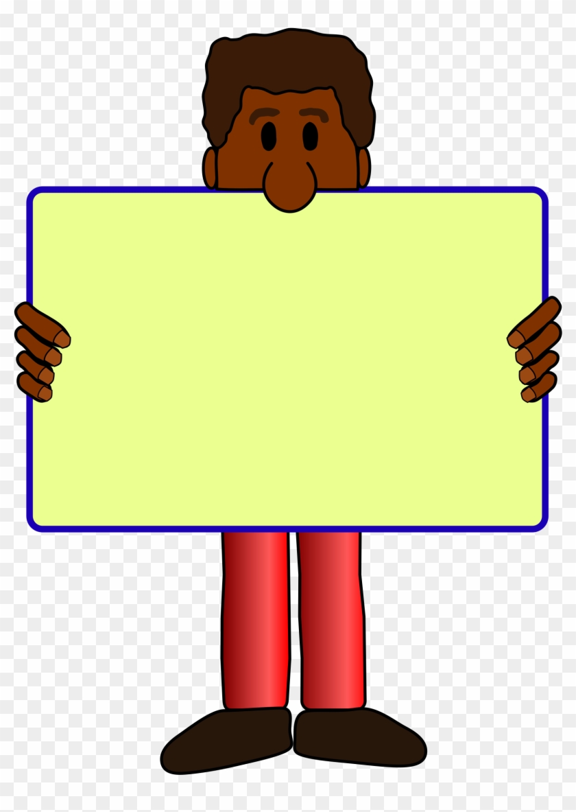 African American Man With Yard Sign Vector Clipart - Message Clipart #223290