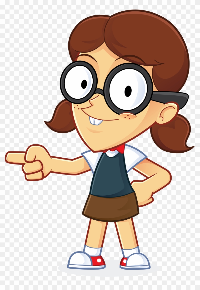 Image For Free Girl Geek Pointing People High Resolution - Girl Pointing Clip Art #223371