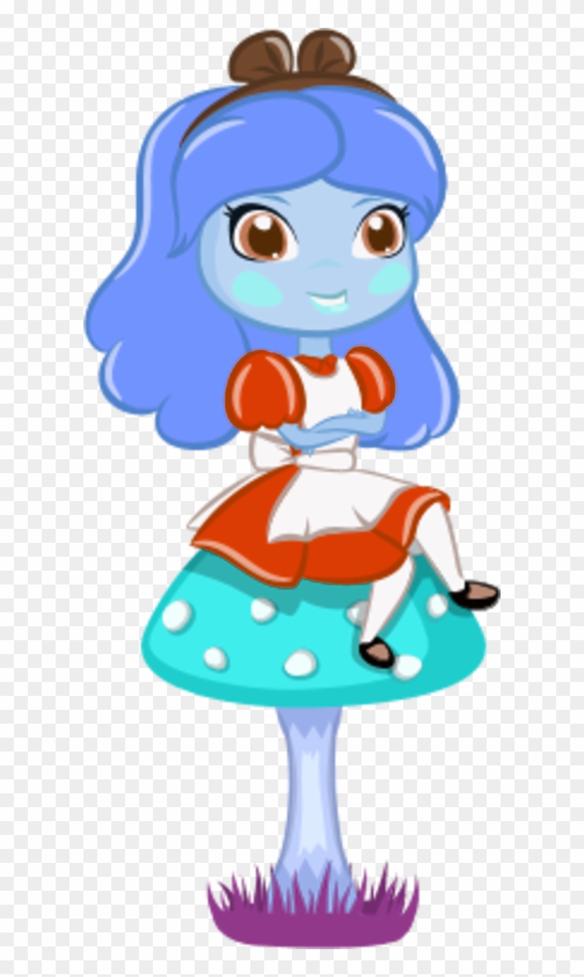 Alice In Wonderland Sitting On A Mushroom Clipart - Alice's Adventures In Wonderland #223537