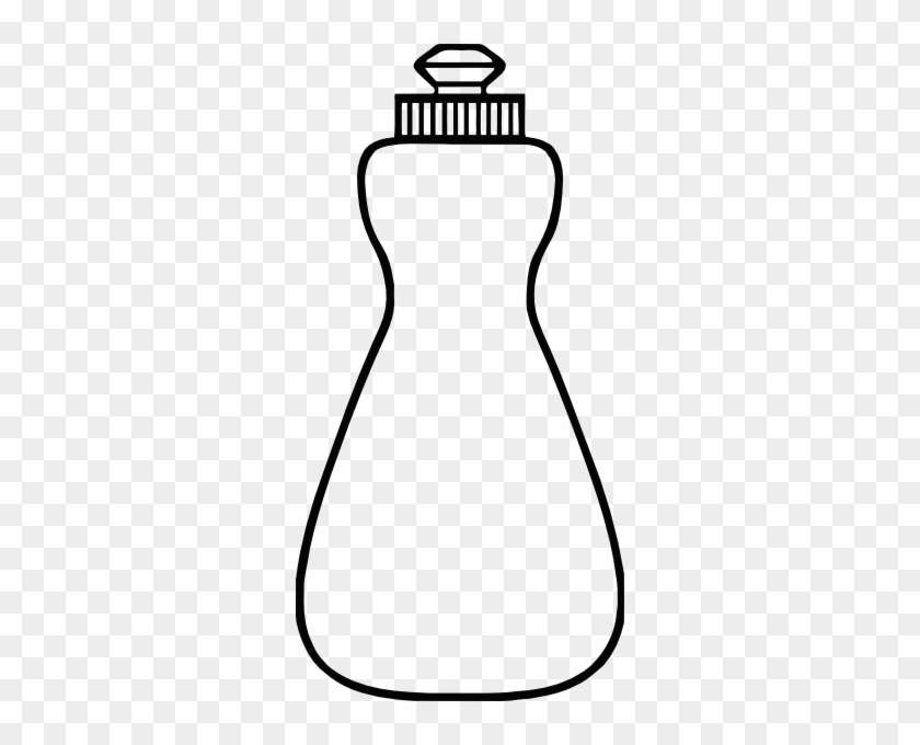 Dish Soap Bottle Outline Clip Art At Clker - Water Bottle For Colouring #223600