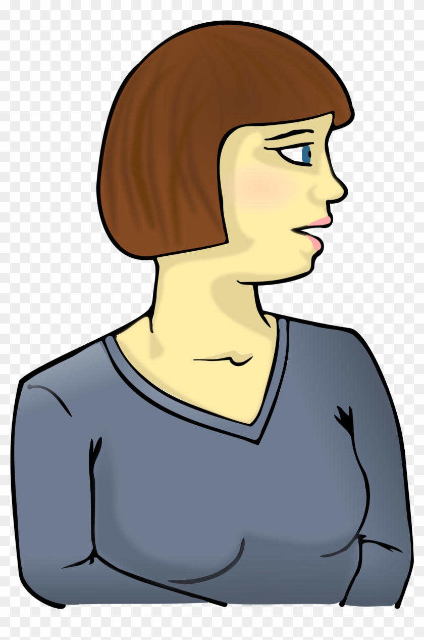 Girl Looking Cliparts - Person Looking Sideways Clipart #223696