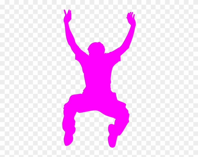 Pink Jumping Man Clip Art - Jumping Silhouette #223766
