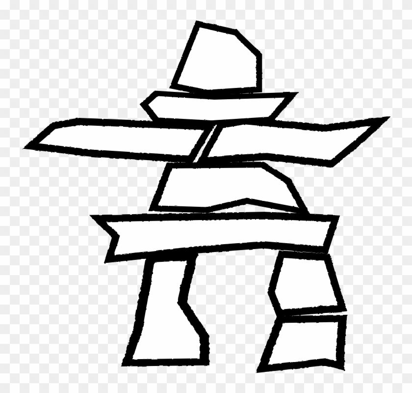 Clipart - Inukshuk Outline - Inukshuk Vector #223797