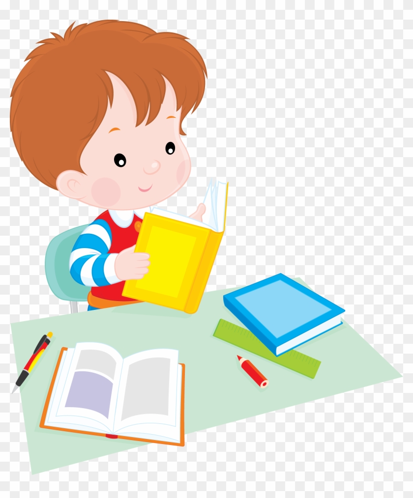 Student Reading Clip Art - Png Image School Children #223832