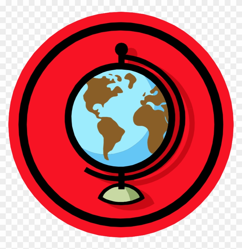 Clip Art - Red Circle With Blue Globe Logo #223840
