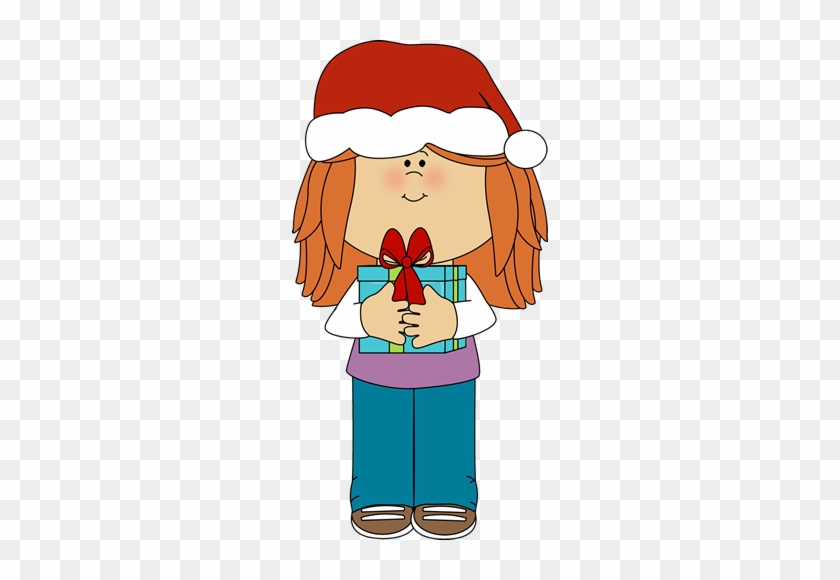 Gift Clipart For Kid - Girl Christmas Clipart #223912