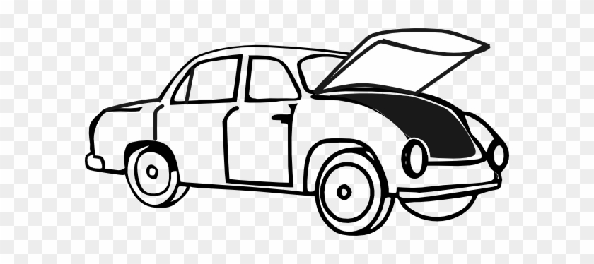 Car With Open Hood Clip Art - Car Trunk Clipart #224005