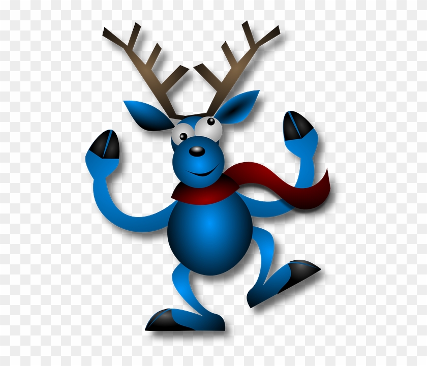 Openclipart-vectors » - Custom Blue Reindeer Playing Guitar Mousepad #224161