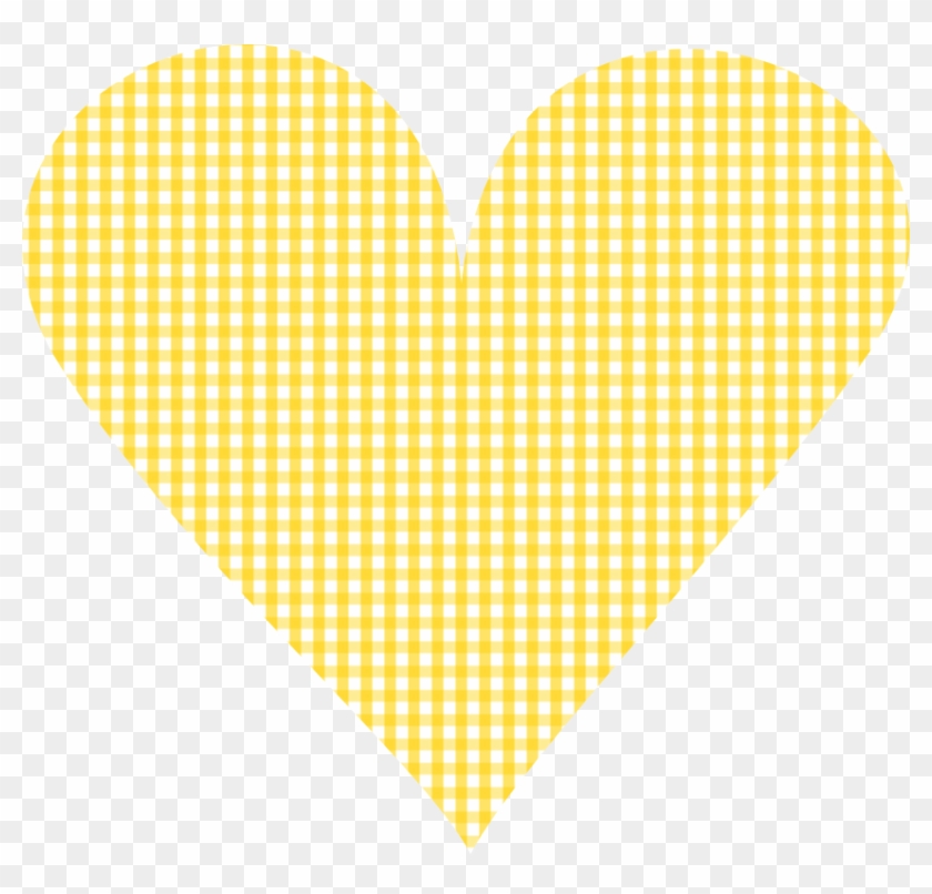 Free Scrap Yellow Plaid Heart Png - Yellow Heart Transparent Background #224285