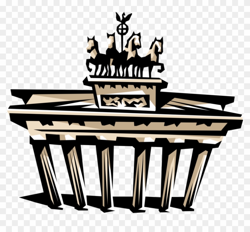 Vector Illustration Of Brandenburg Gate, German Neoclassical - Porta Di Brandeburgo Png #224364